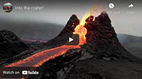 Кадры снятые над извергающимся вулканом в Исландии