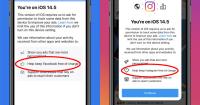 Instagram использует уведомление iOS об отслеживании