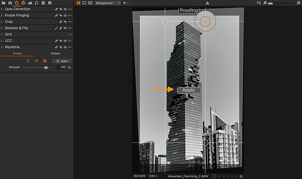 Capture One 22 15.2.0 keystone tool screenshot
