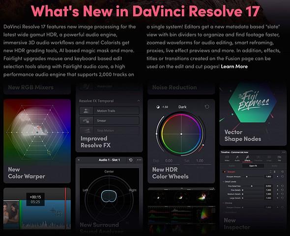 davinci resolve 17 what new