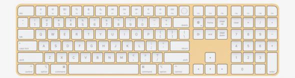 apple new imac spring21 magic keyboard with numeric keypad yellow