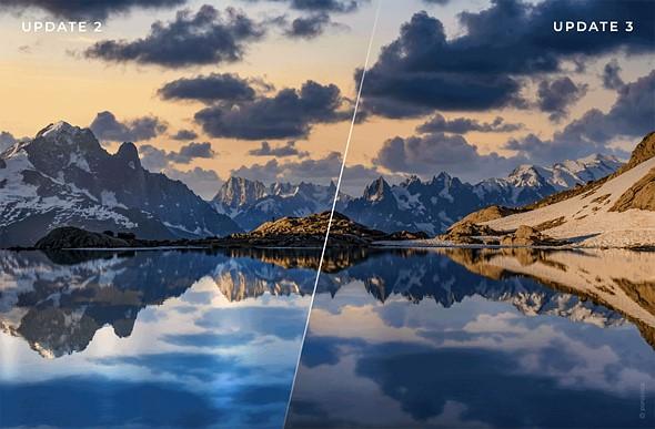 luminar ai update 3 sky reflections before after