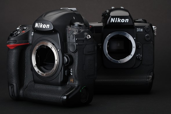Nikon D3 nextto Nikon D1H