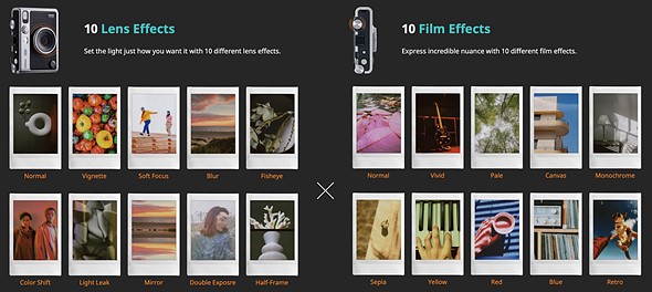 fujifilm instax mini evo hybrid lens and film effects