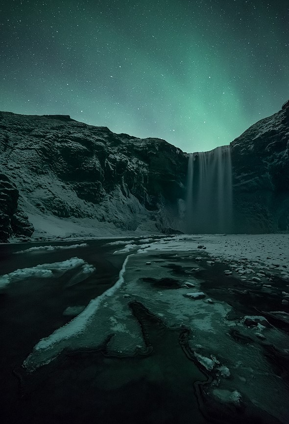 Skogafoss Aurora